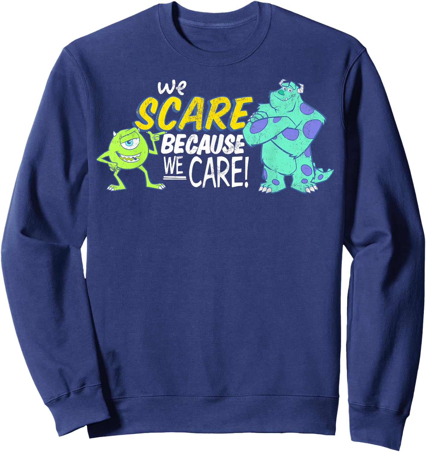 Disney Pixar Monsters Inc Scare Because We Care Sweatshirt - Sweatshirt | Navy