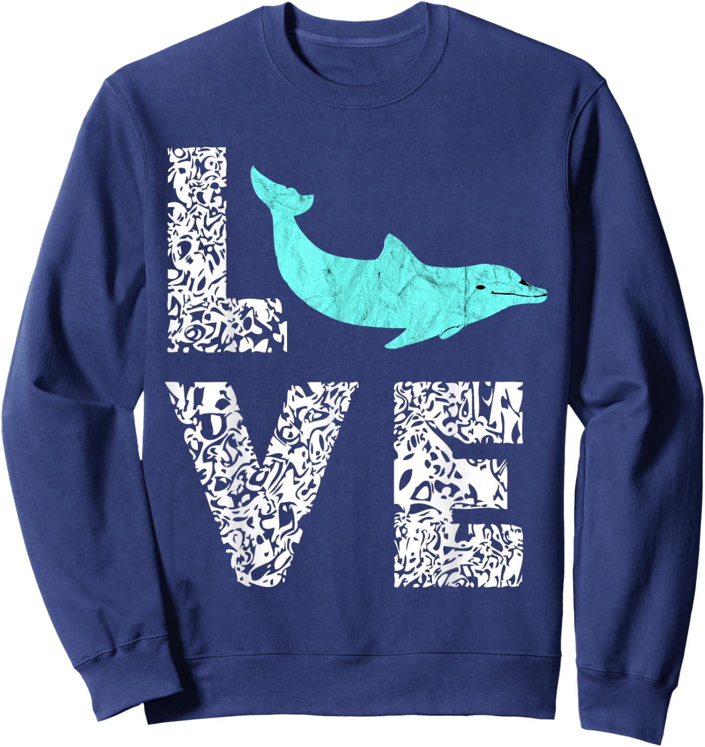 Dolphin Love Ocean Sea Life Mammals Sweet Gifts Sweatshirt - Sweatshirt | Navy