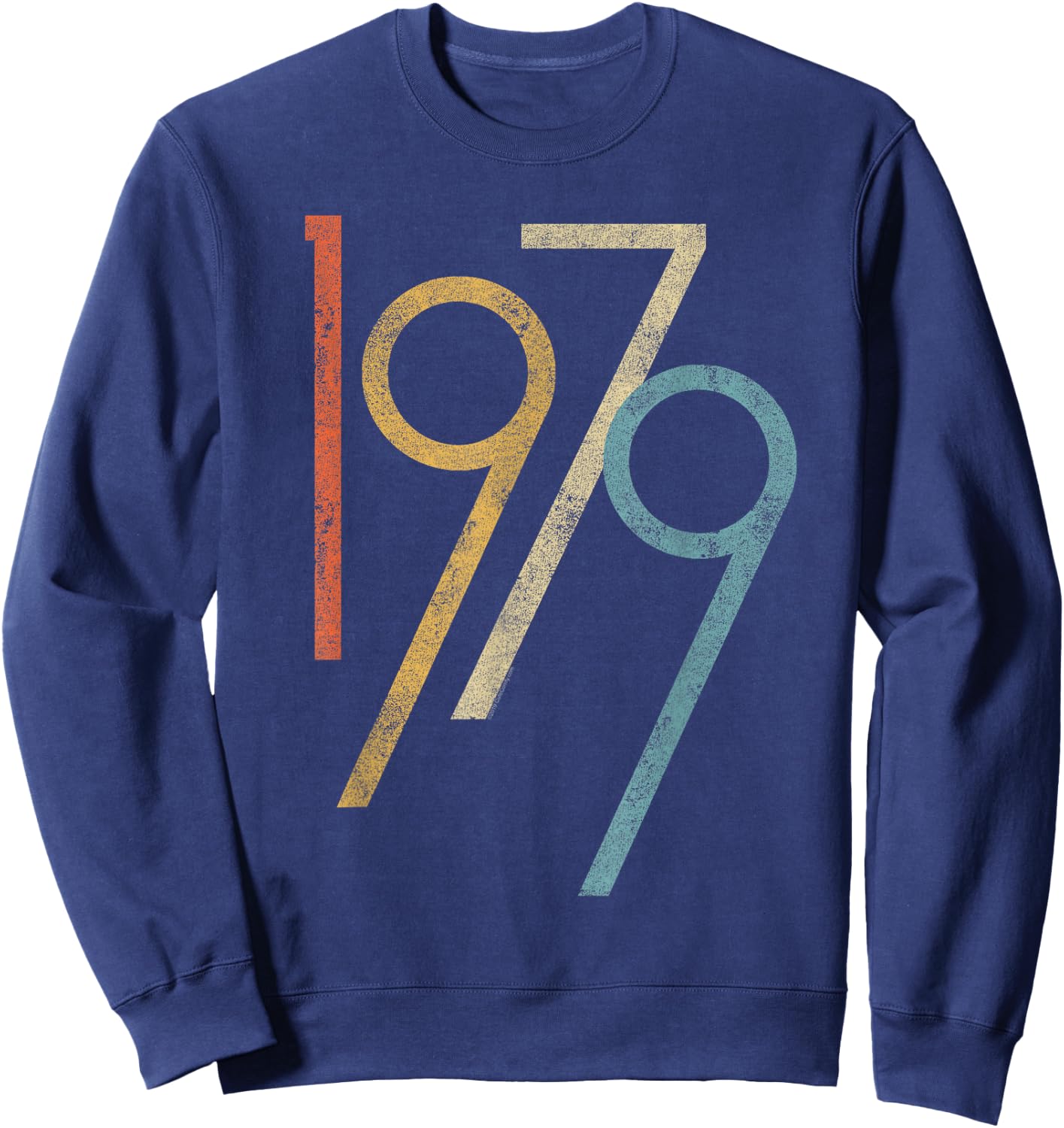 Vintage 1979 Birth Year Gen X 80s Millennial Birthday Number Sweatshirt - Sweatshirt | Navy