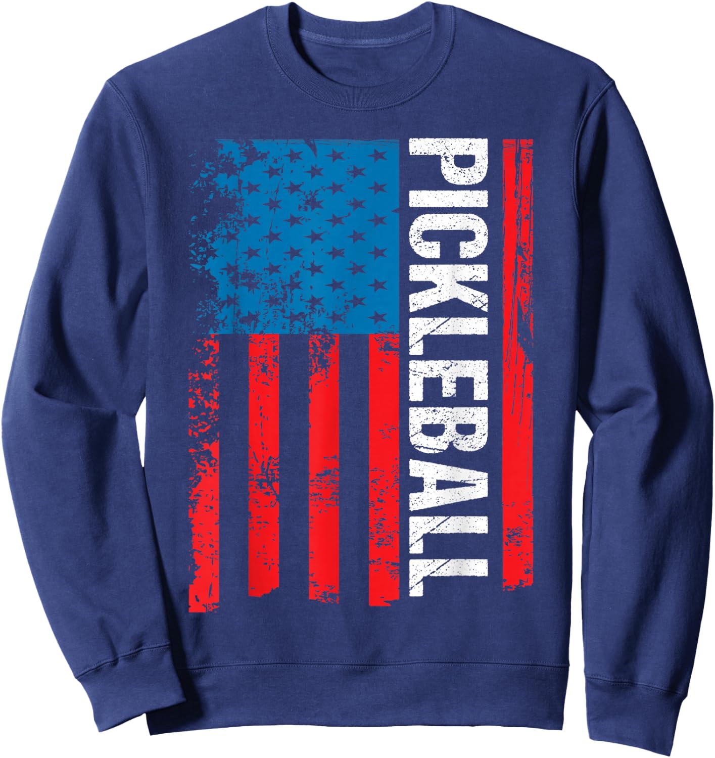 Funny Pickleball Player Gift USA Flag Pickleball Paddle Dink Sweatshirt - Sweatshirt | Navy