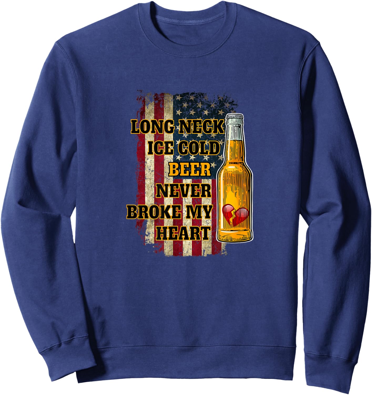 Long Neck Ice Cold Beer Sweatshirt - Sweatshirt | Navy