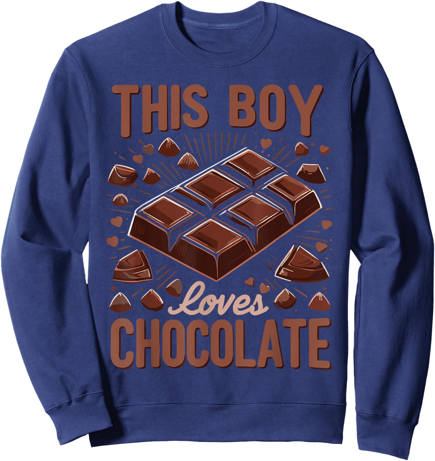 Chocolate | Dessert | This Boy Loves Chocolate Sweatshirt - Sweatshirt | Navy