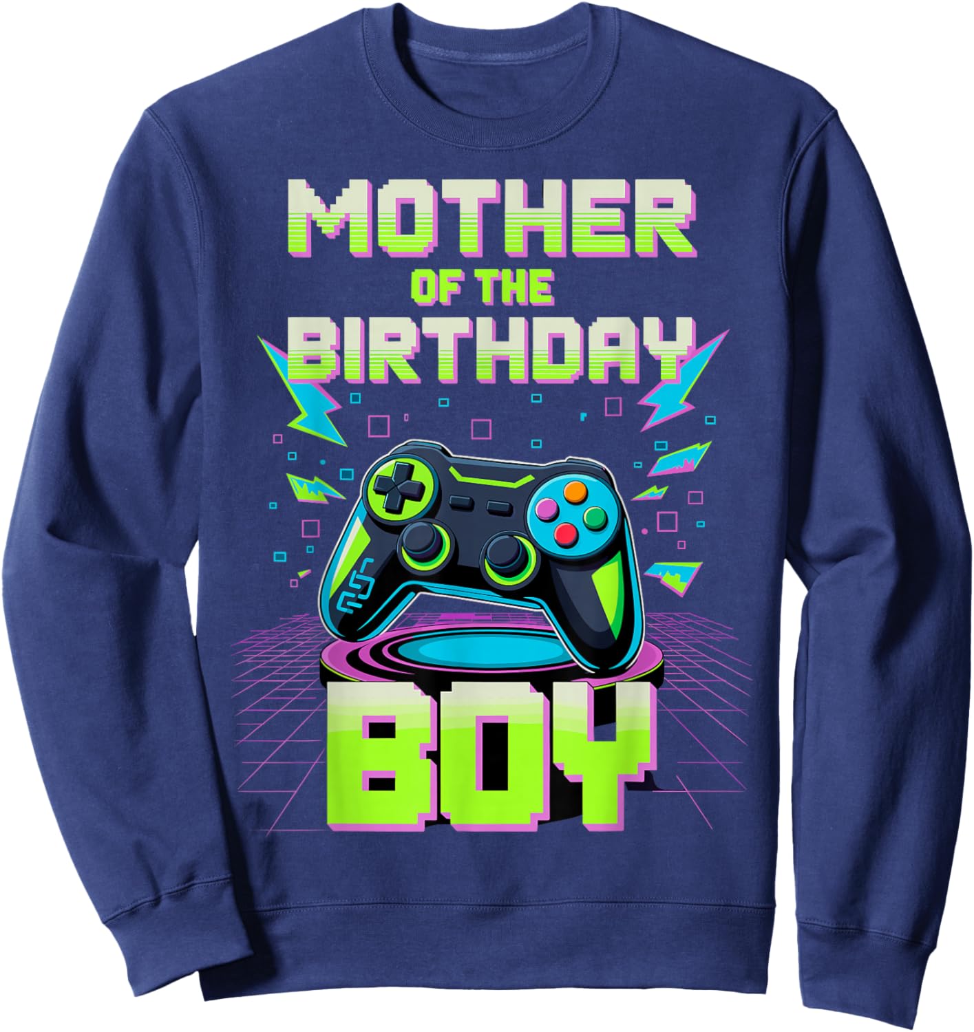 Mother Mom of the Birthday Boy Video Game Controler Gamer Sweatshirt - Sweatshirt | Navy