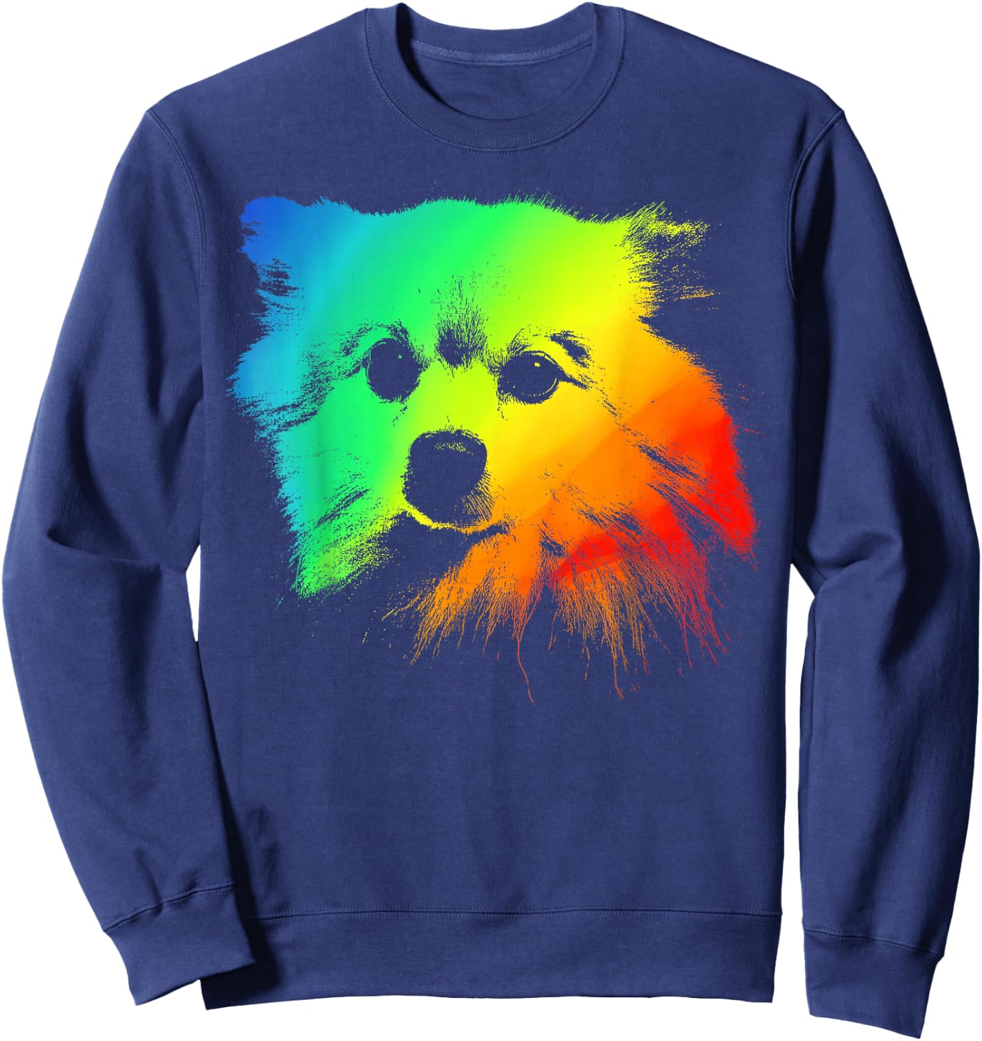 POM-CHI Colorful Rainbow Retro Sweatshirt - Sweatshirt | Navy