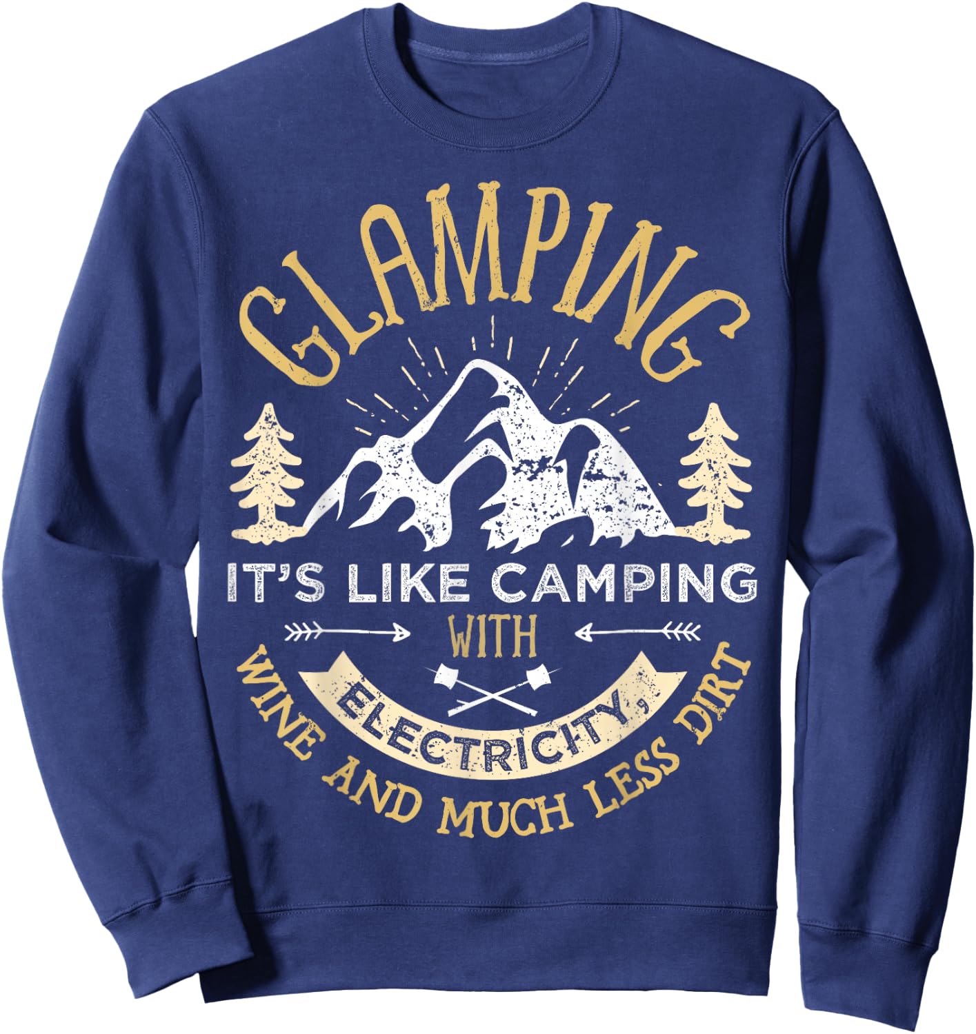 Glamping Definition Glamper Women Men Wine Funny Camping Small Sweatshirt - Sweatshirt | Navy