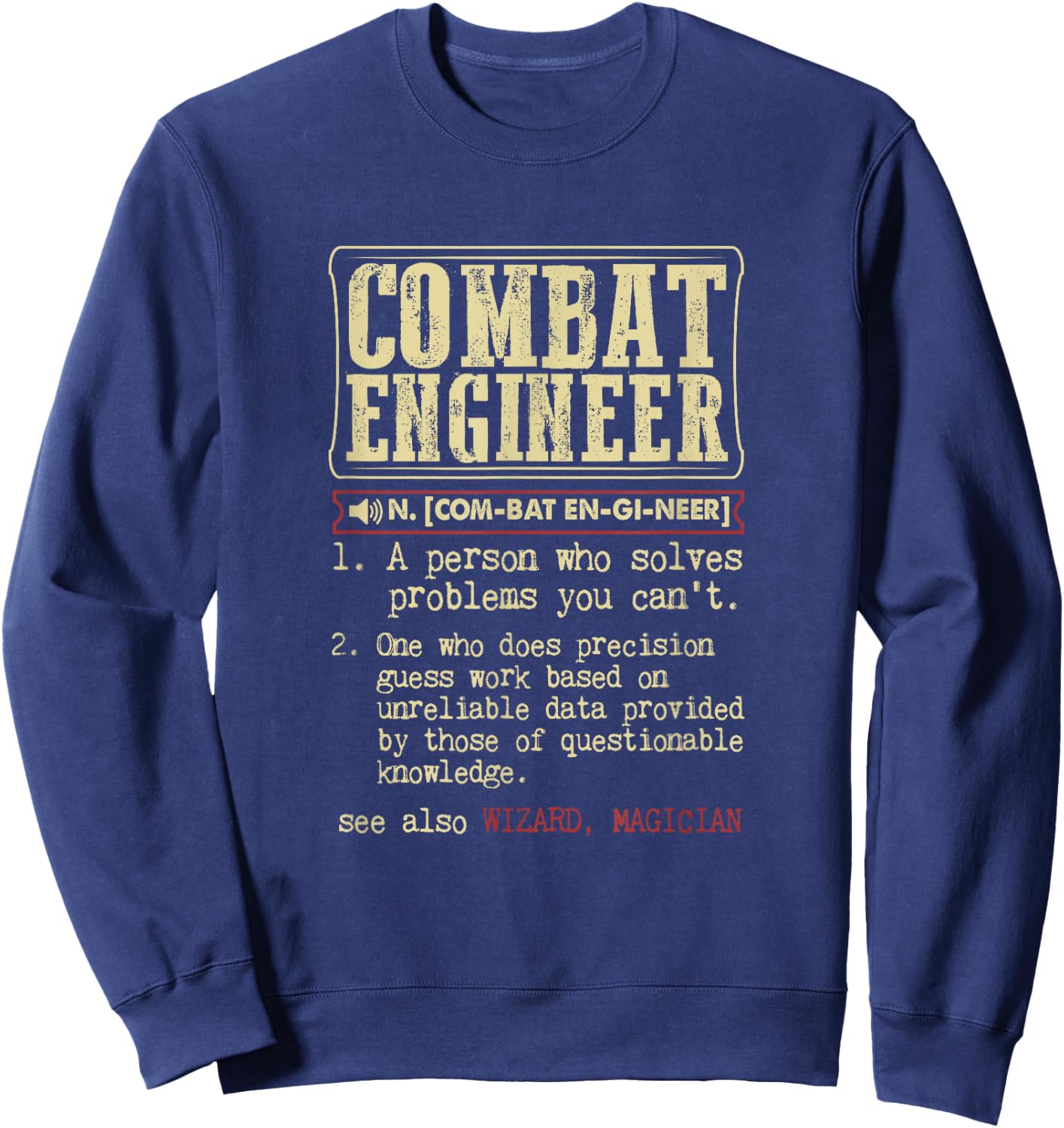 Combat Engineer Dictionary Term Small Sweatshirt - Sweatshirt | Navy