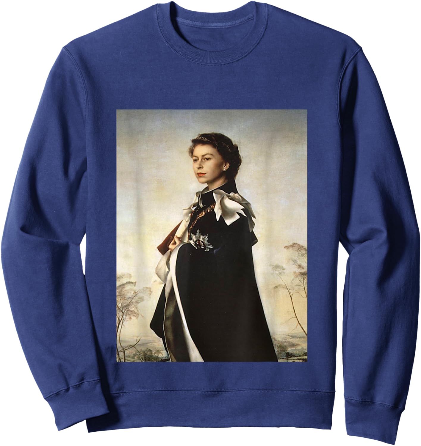 Young Monarch - Queen Elizabeth II Sweatshirt - Sweatshirt | Navy