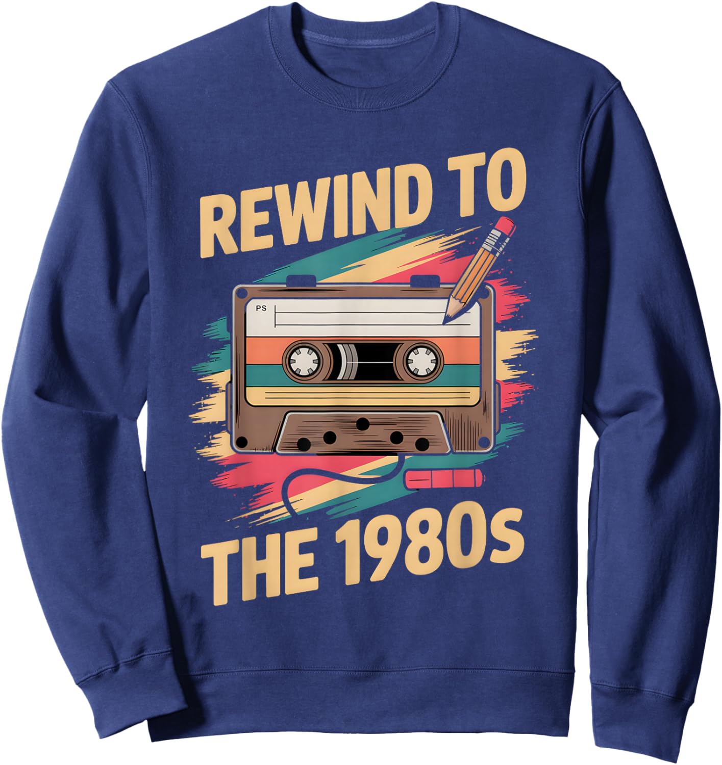 Funny 1980s Retro Cassette Tape 80s Reunion Men Women Sweatshirt - Sweatshirt | Navy