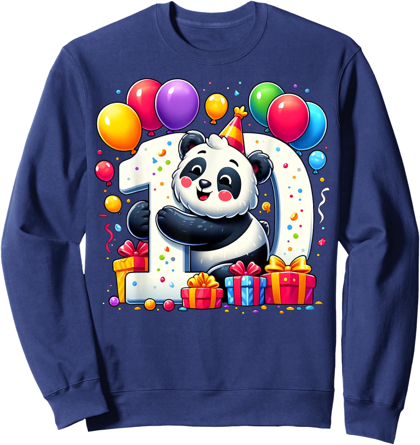 Panda 10th birthday boy girl 10 years old tenth ten Panda Sweatshirt - Sweatshirt | Navy