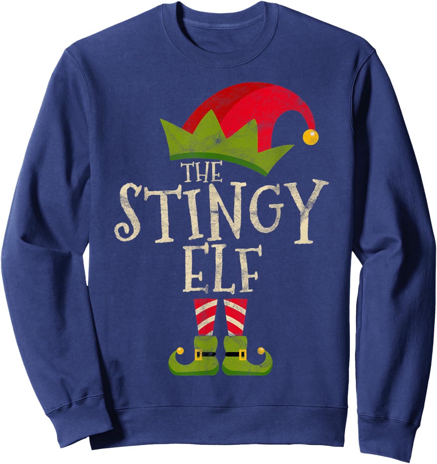 Easy The Stingy Elf Xmas Costume Family Group Gift Christmas Sweatshirt - Sweatshirt | Navy