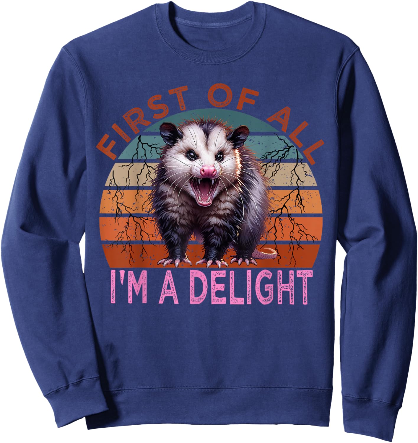 First of all I'm a Delight Sarcastic Angry Possum Lover Sweatshirt - Sweatshirt | Navy
