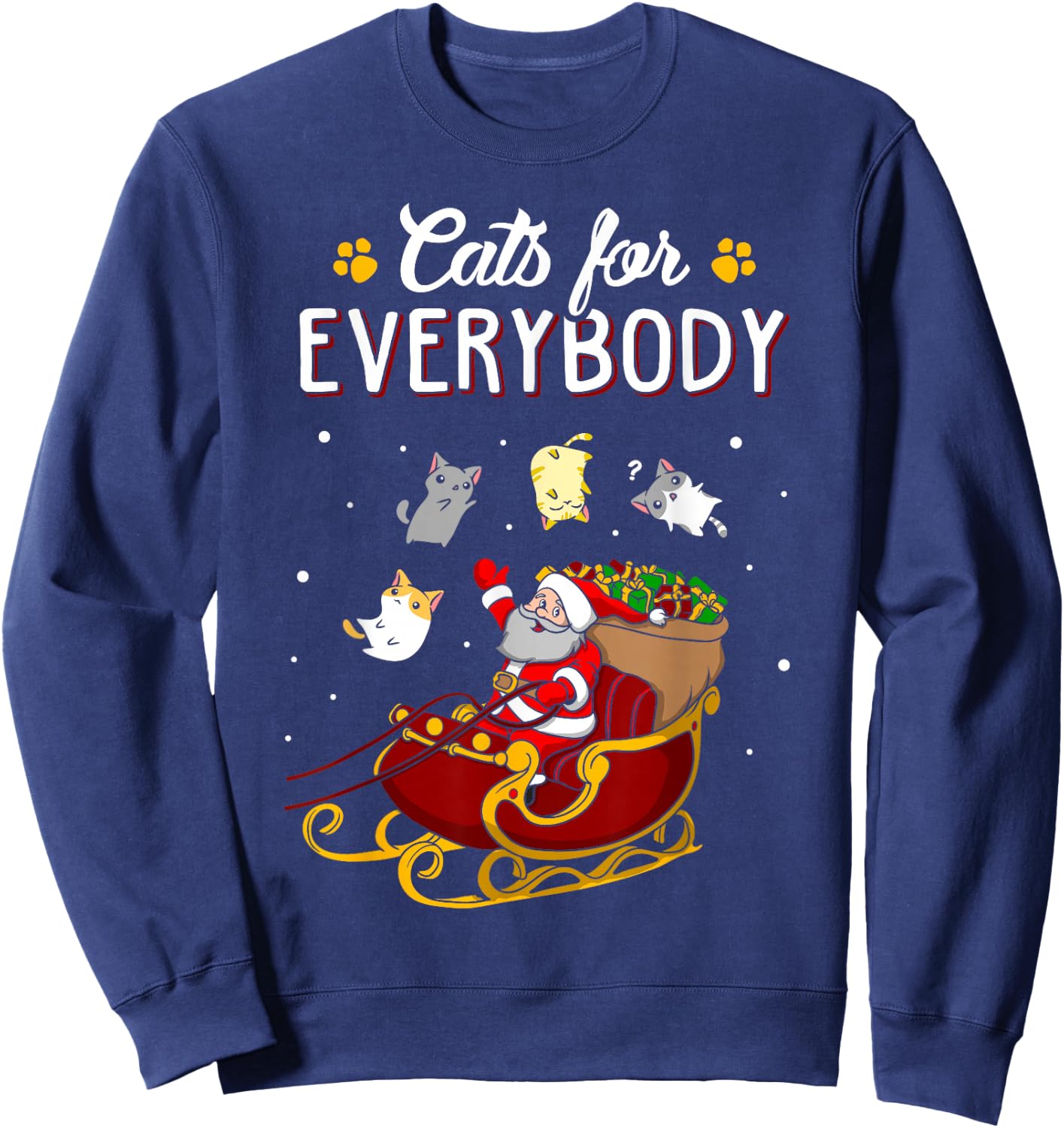 Cats for Everybody Men Kids Women Ugly Christmas Cat Sweatshirt - Sweatshirt | Navy