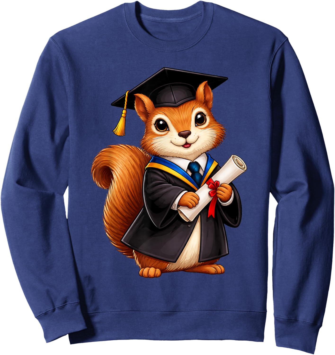 Cute Squirrel Graduation Sweatshirt - Sweatshirt | Navy