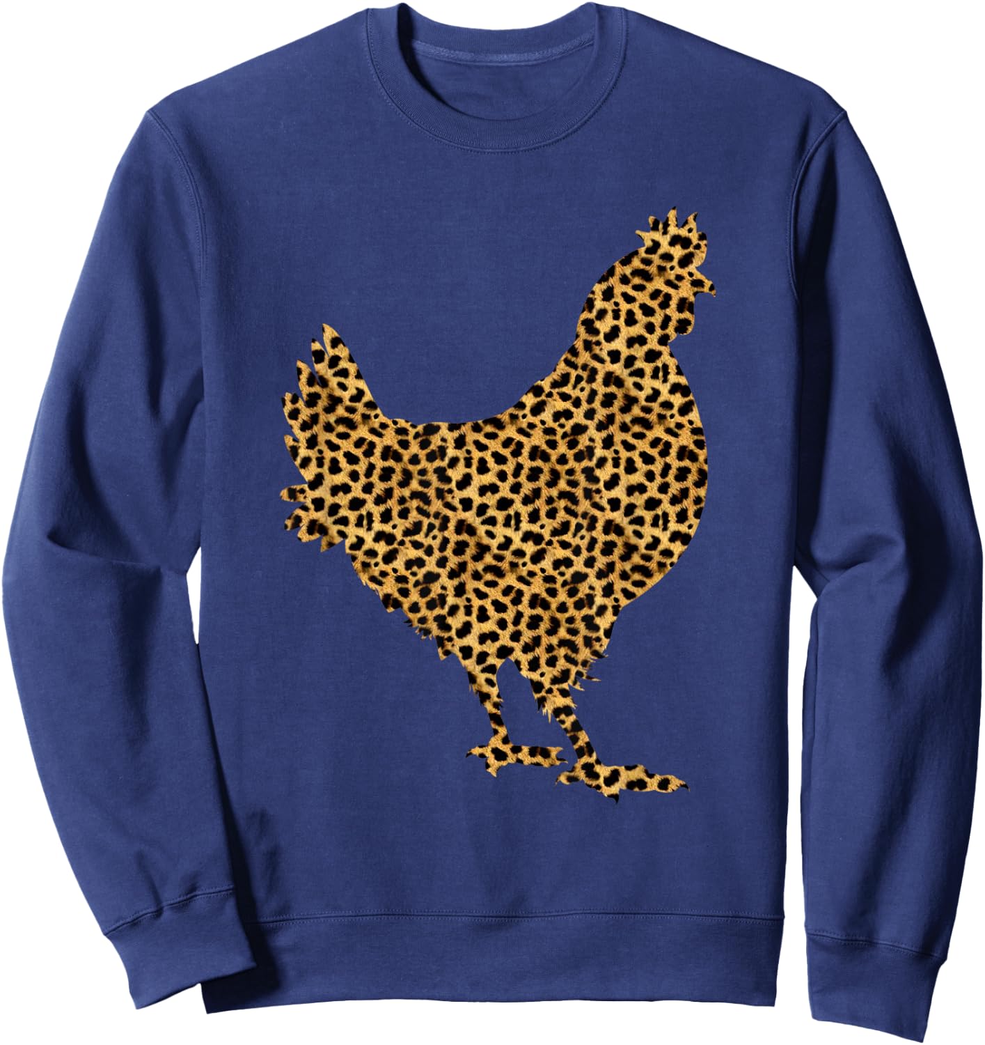 Chicken Leopard Print Hen Fowl Animal Lover Women Gift Sweatshirt - Sweatshirt | Navy
