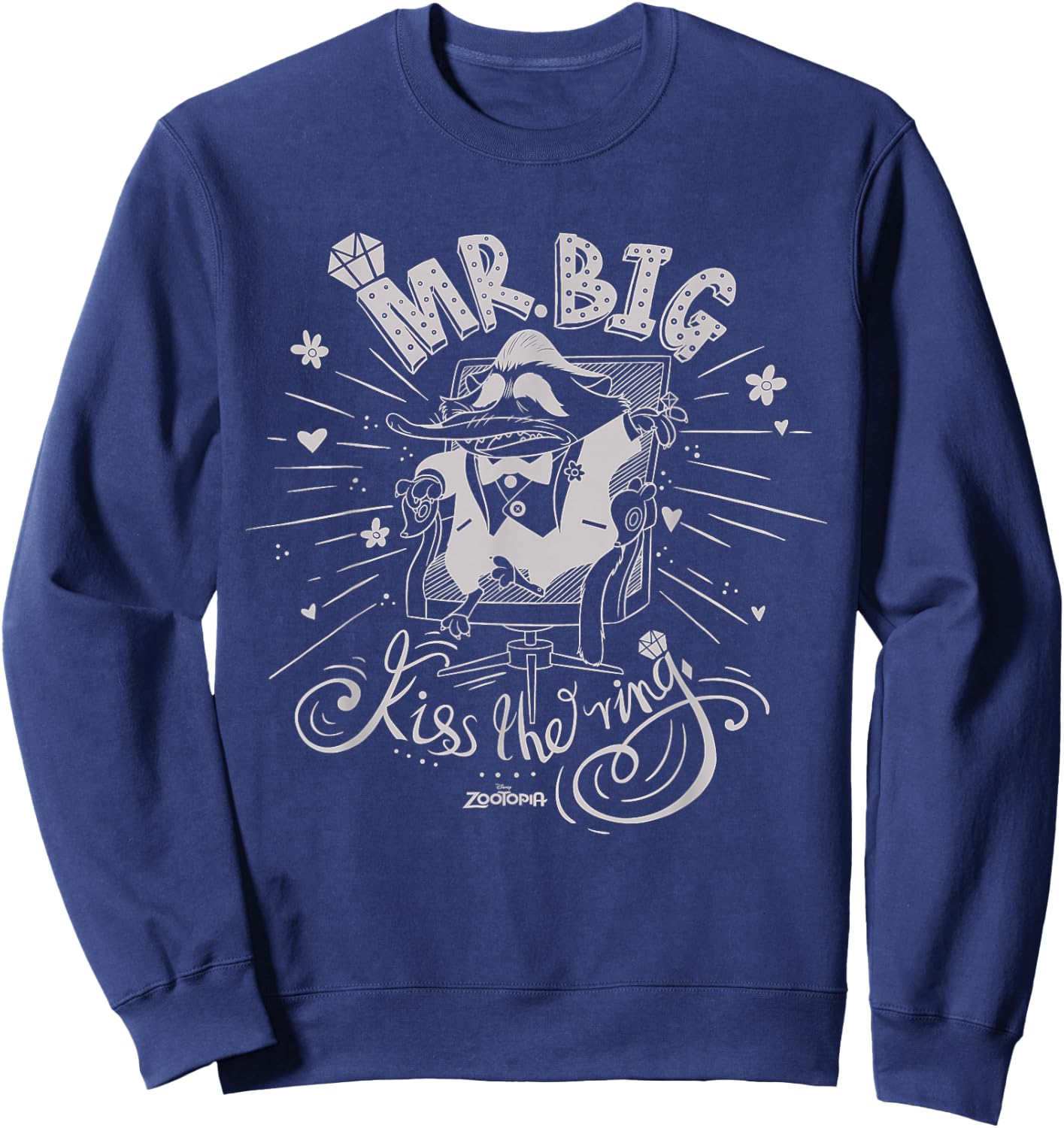 Disney Zootopia Mr. Big Kiss the Ring Illustrated Sweatshirt - Sweatshirt | Navy