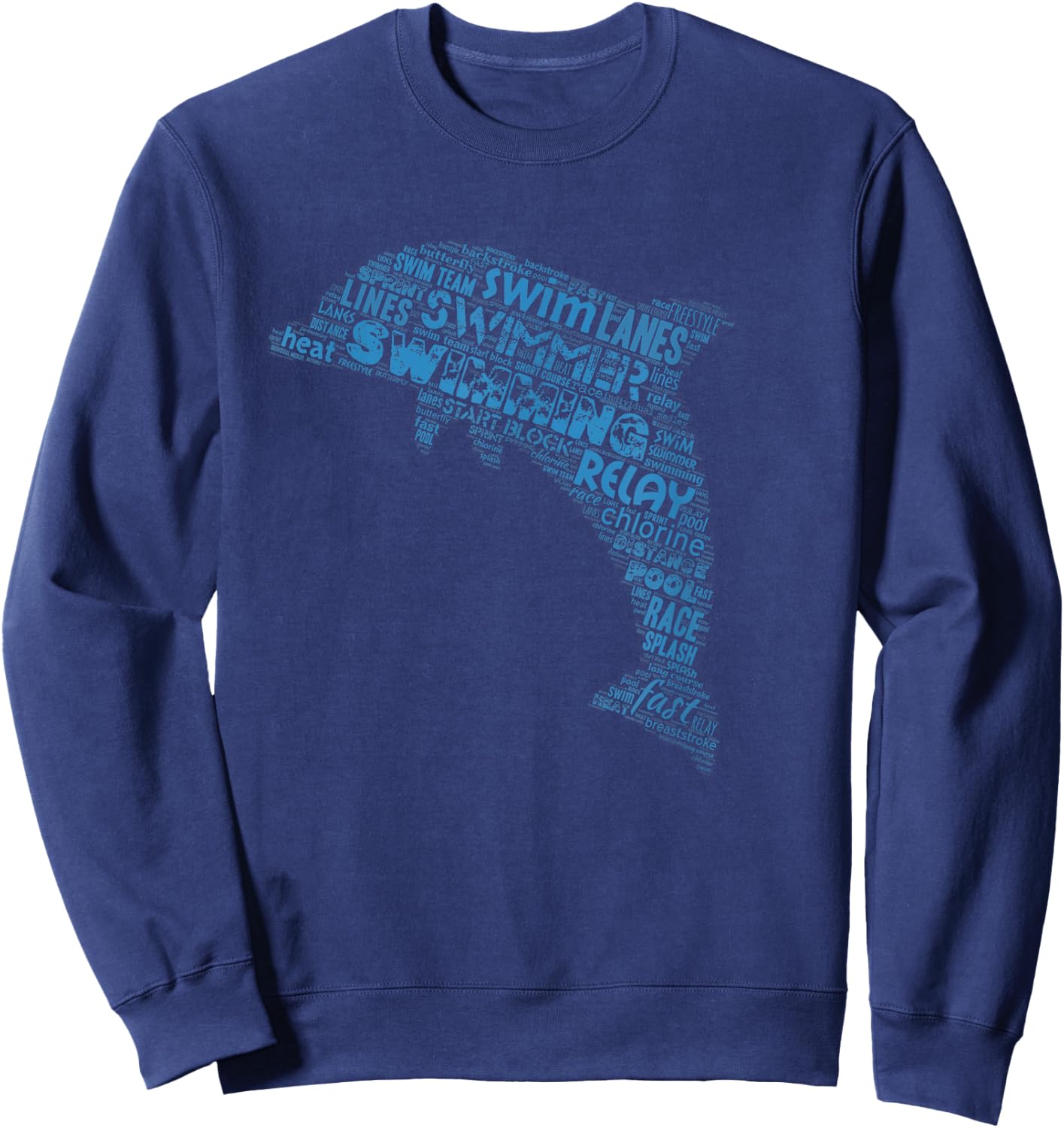 Swim Swimmer T shirt Funny Swimming Practice Dolphin Sweatshirt - Sweatshirt | Navy