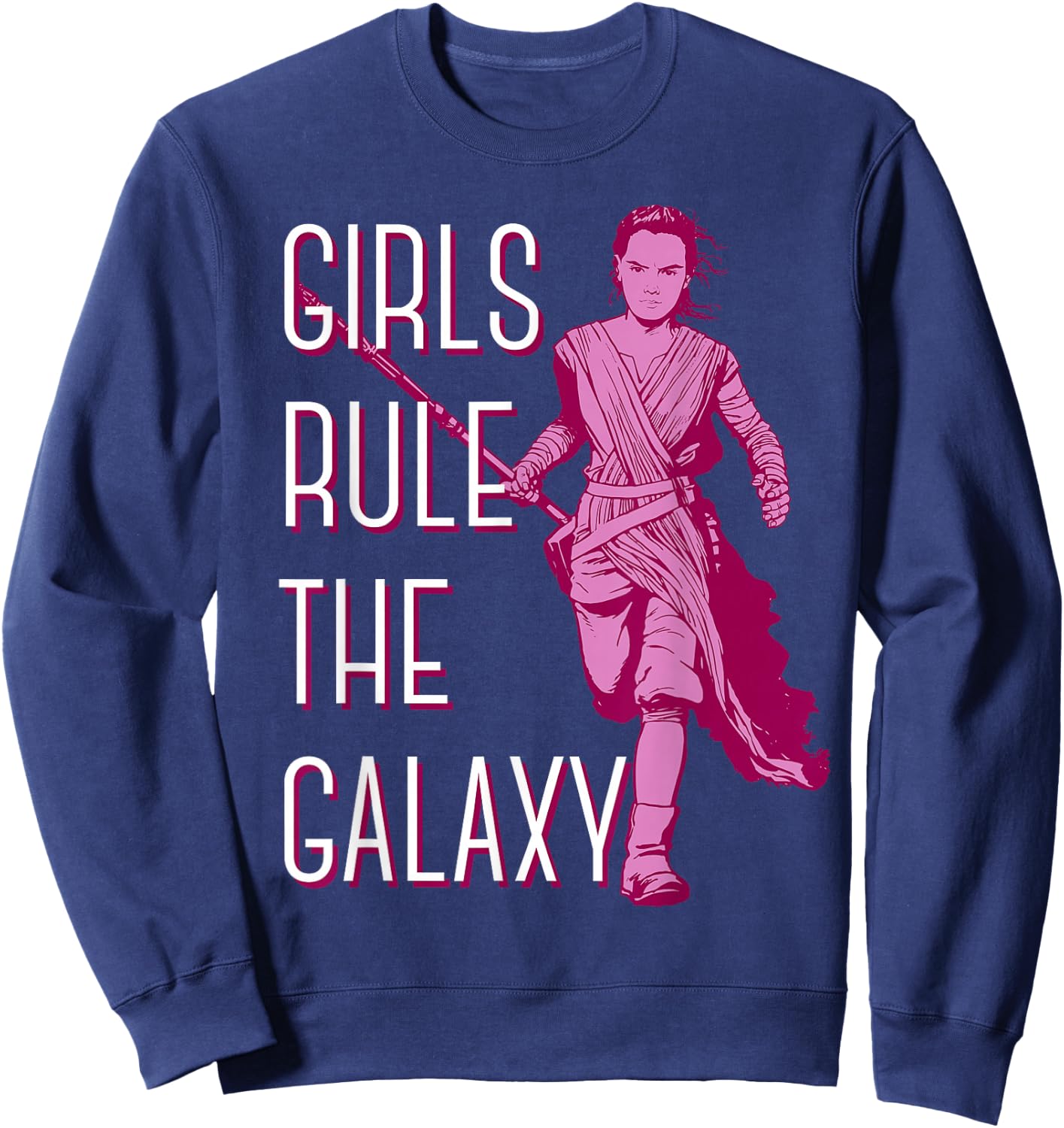 Star Wars Episode 7 Rey Girls Rule The Galaxy C2 Sweatshirt - Sweatshirt | Navy