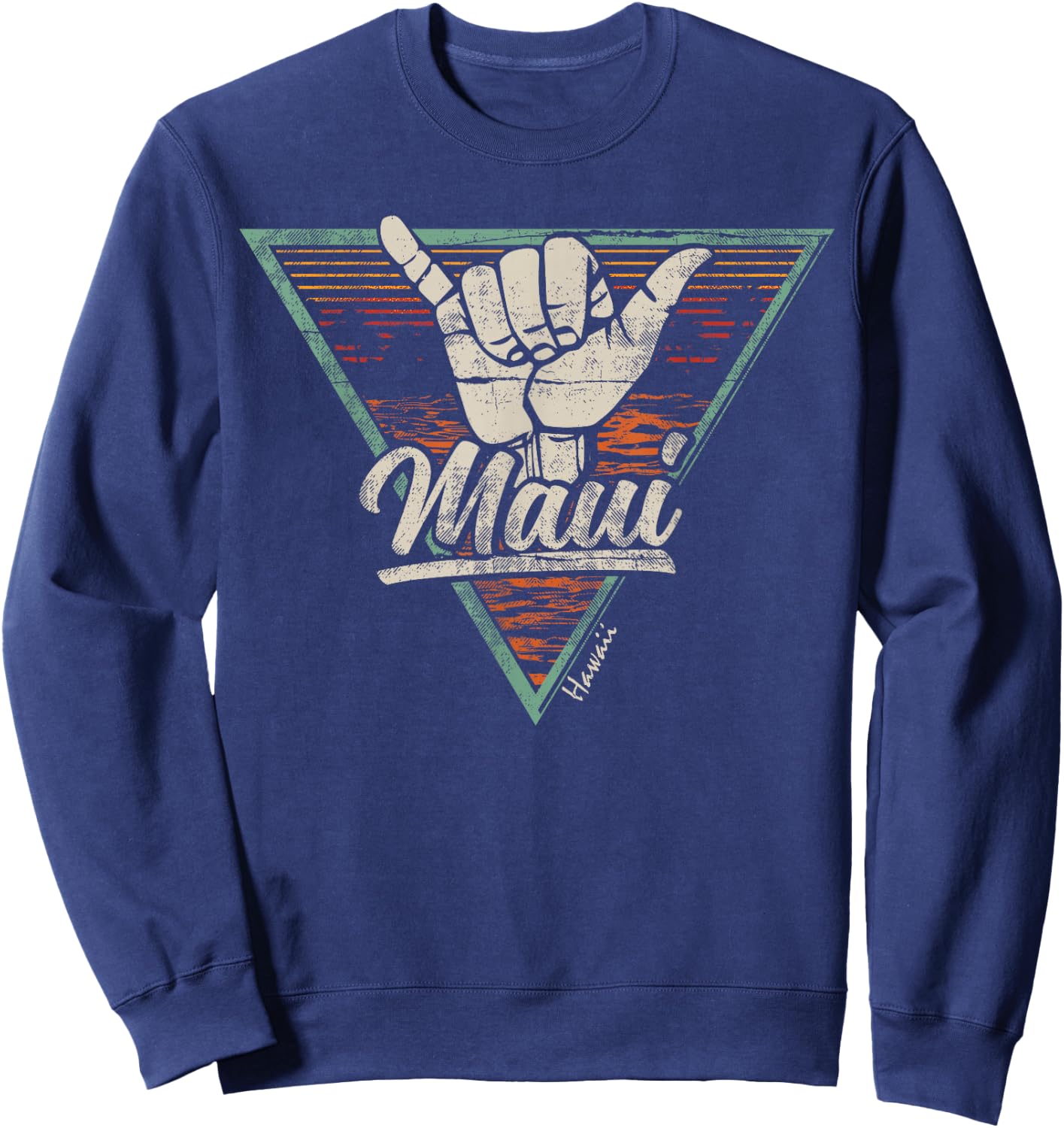 Vintage Shaka Maui Hawaii Shirt - Maui HI Shirt Sweatshirt - Sweatshirt | Navy