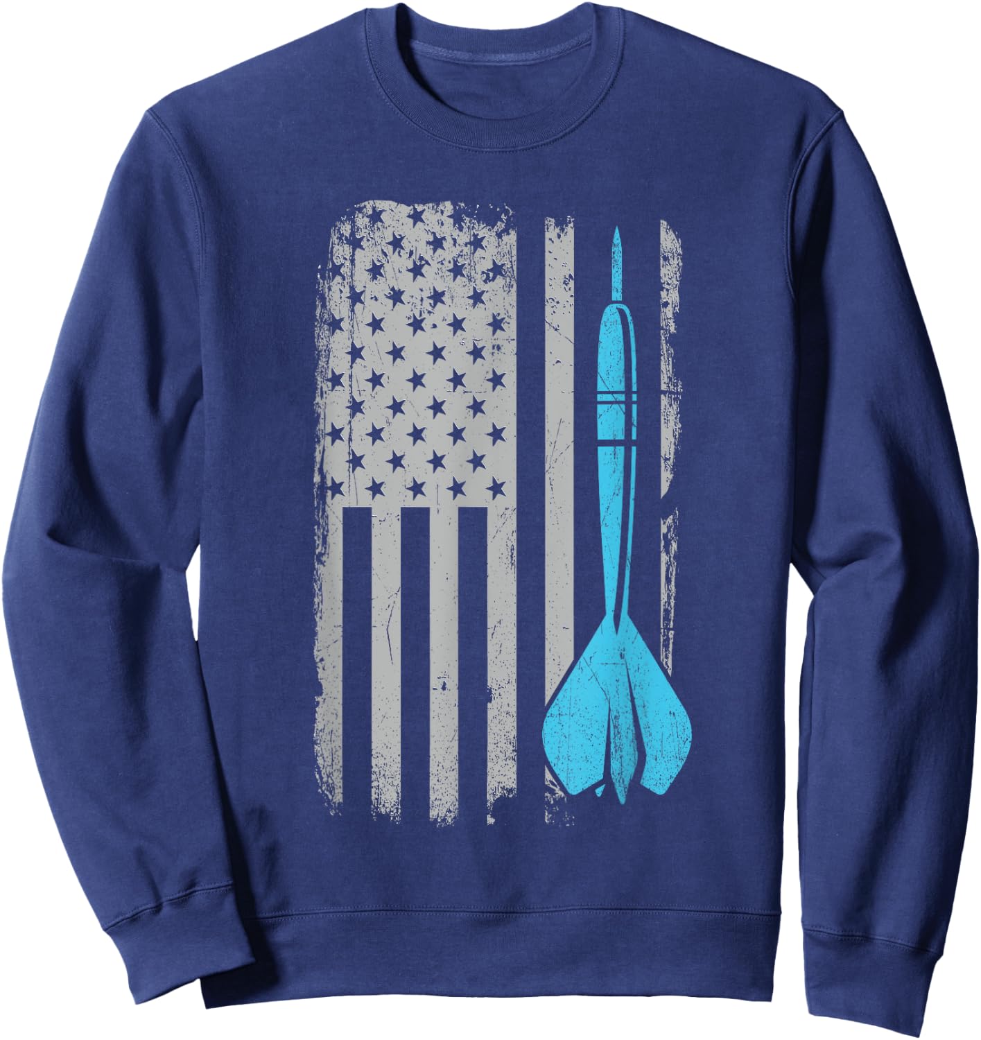 Throwing Darts - Vintage USA American Flag for Dart Players Sweatshirt - Sweatshirt | Navy