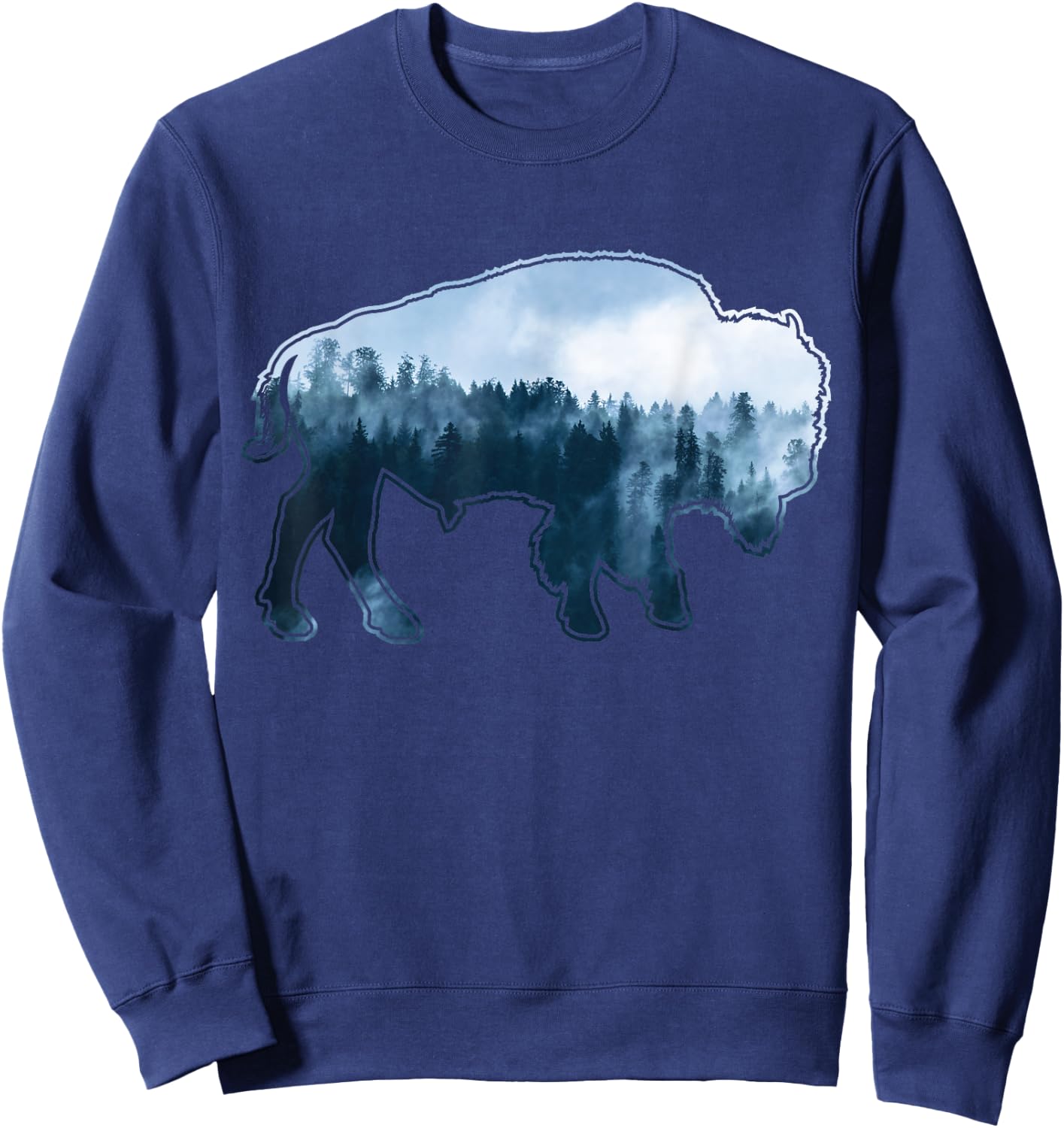 Native Indian Buffalo Boho 80s Vintage Sweatshirt - Sweatshirt | Navy