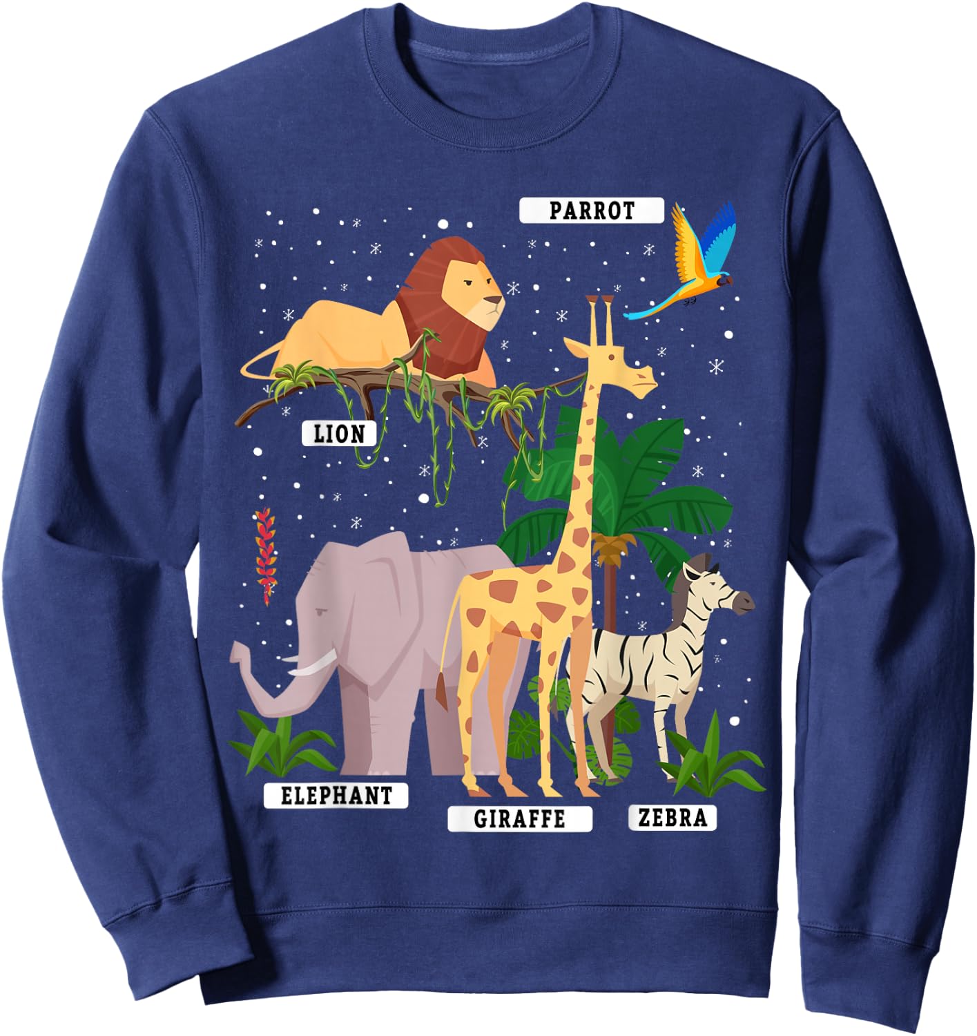 Forest Animals & Jungle Animal Idea For Kids & Animal Themed Sweatshirt - Sweatshirt | Navy
