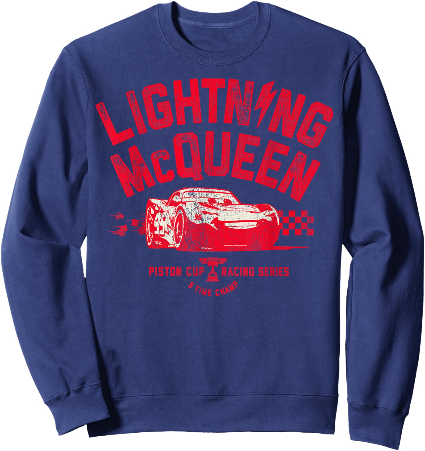 Disney Pixar Cars 3 Lightning McQueen Racing Vintage Badge Sweatshirt - Sweatshirt | Navy
