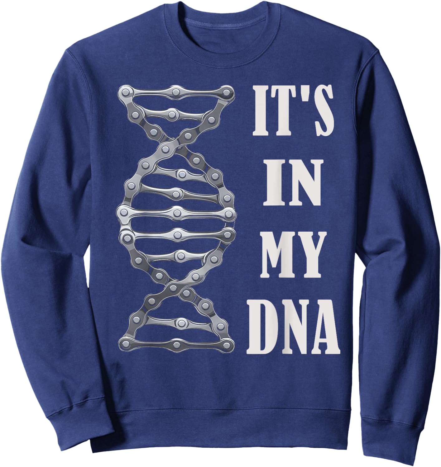Funny DNA BMX Biking Sport Gifts for Bike Lovers -Adults Cycling-Themed Black Small Sweatshirt - Sweatshirt | Navy