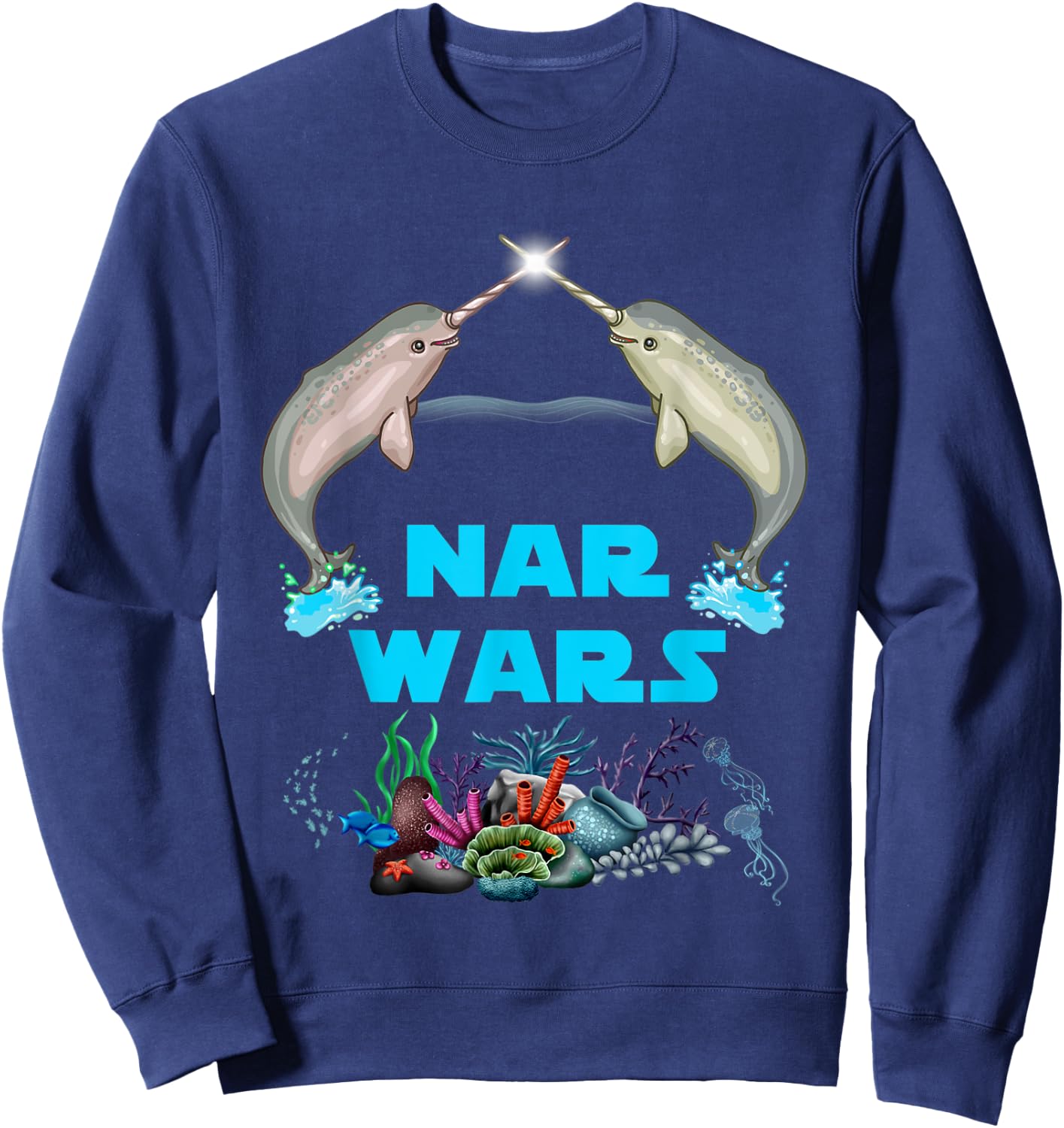 Narwhal Shirt Nar Wars Under The Sea Sweatshirt - Sweatshirt | Navy