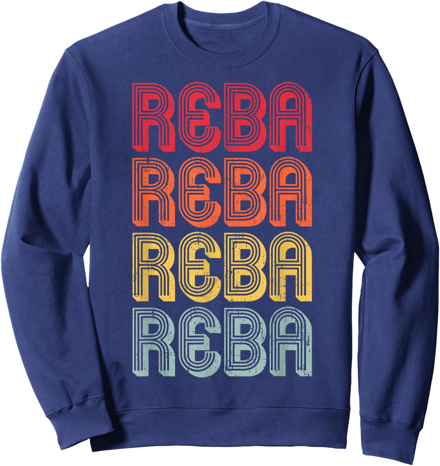 Vintage Reba Name Retro Style 70s 80s First Women Sweatshirt - Sweatshirt | Navy