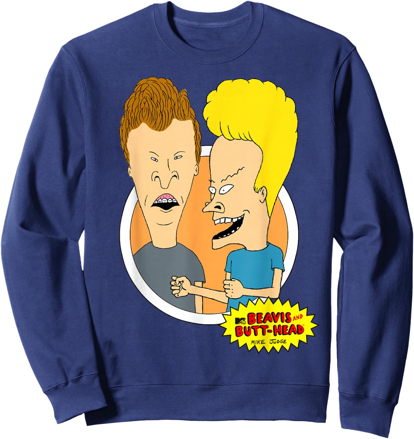 Beavis and Butt-Head Classic Circle Portrait Sweatshirt - Sweatshirt | Navy
