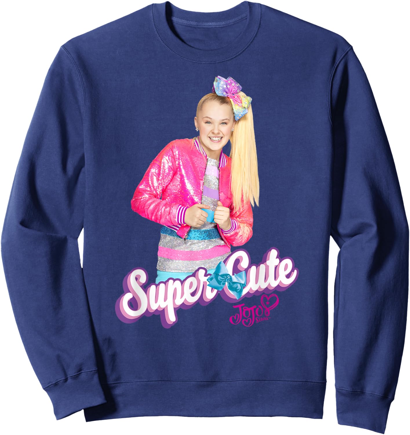 Nickelodeon JoJo Siwa Super Cute Pink Jacket Portrait Sweatshirt - Sweatshirt | Navy