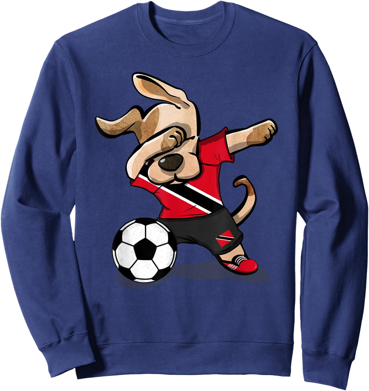 Dabbing Dog Trinidad and Tobago Soccer Jersey Football Lover Sweatshirt - Sweatshirt | Navy