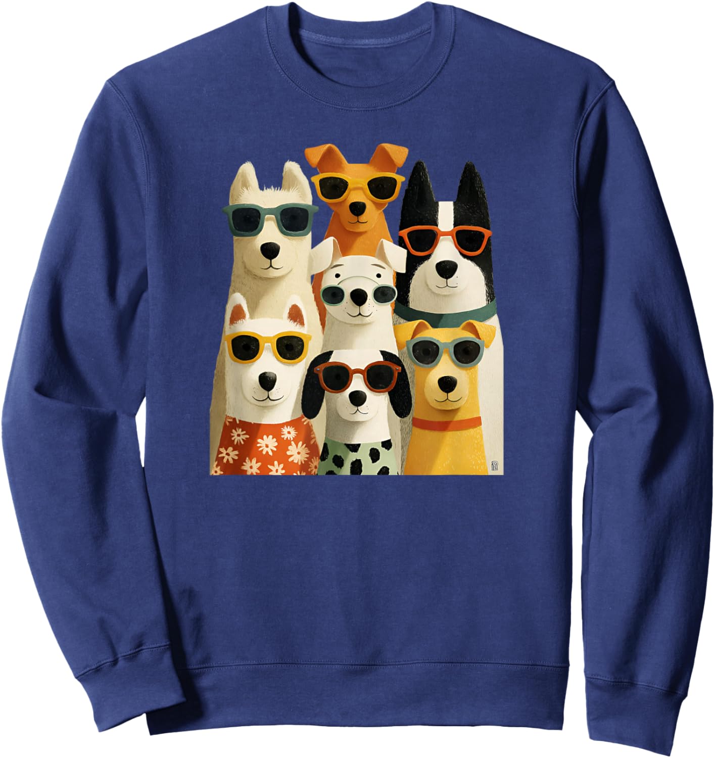 Cool Dogs Sunglasses Graphic Humor Men Women Funny Dog Sweatshirt - Sweatshirt | Navy