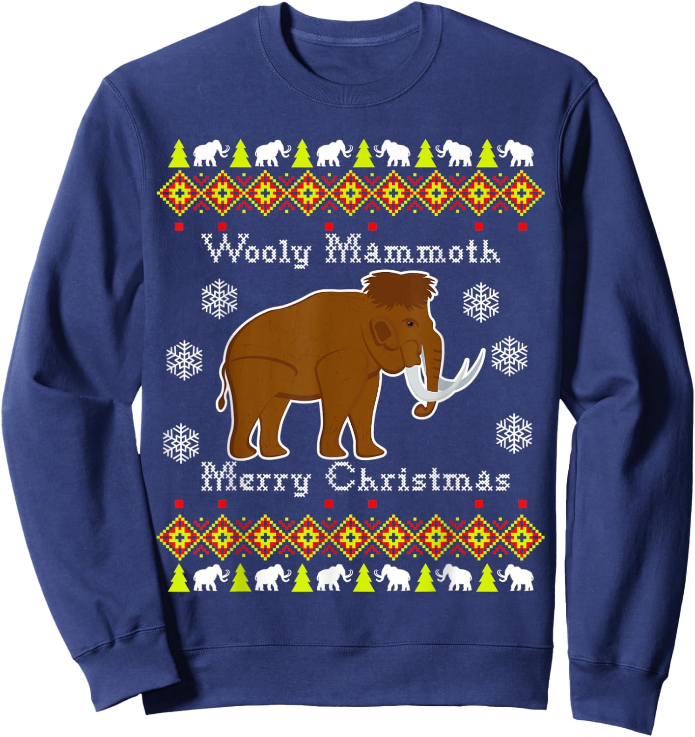 Wooly Mammoth Ugly Christmas Sweatshirt - Sweatshirt | Navy