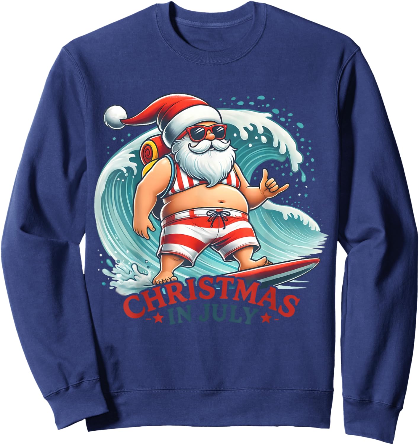 Christmas in July Funny Boys Kids Santa Summer Xmas Sweatshirt - Sweatshirt | Navy