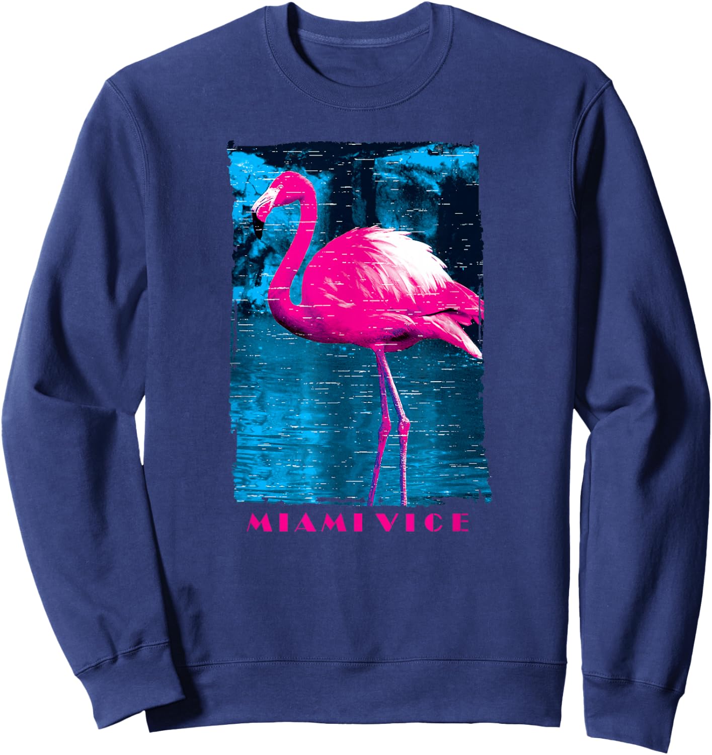 Miami Vice Original Pink Flamingo Sweatshirt - Sweatshirt | Navy