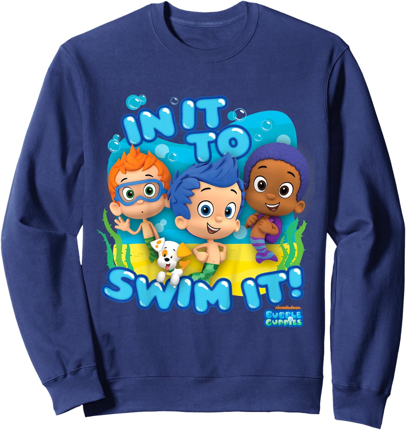 Kids Bubble Guppies in It to Swim It Sweatshirt - Sweatshirt | Navy