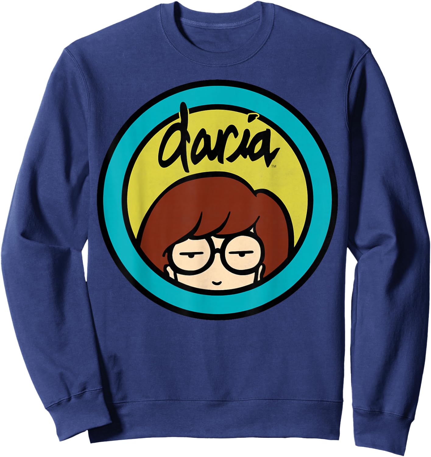 Daria Classic Yellow Blue Logo Graphic Sweatshirt - Sweatshirt | Navy