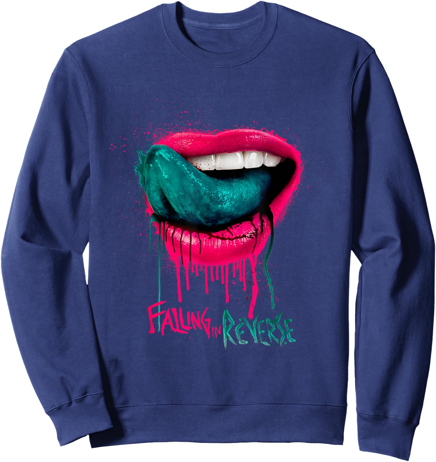 Falling In Reverse - Official Merchandise - Lips Sweatshirt - Sweatshirt | Navy