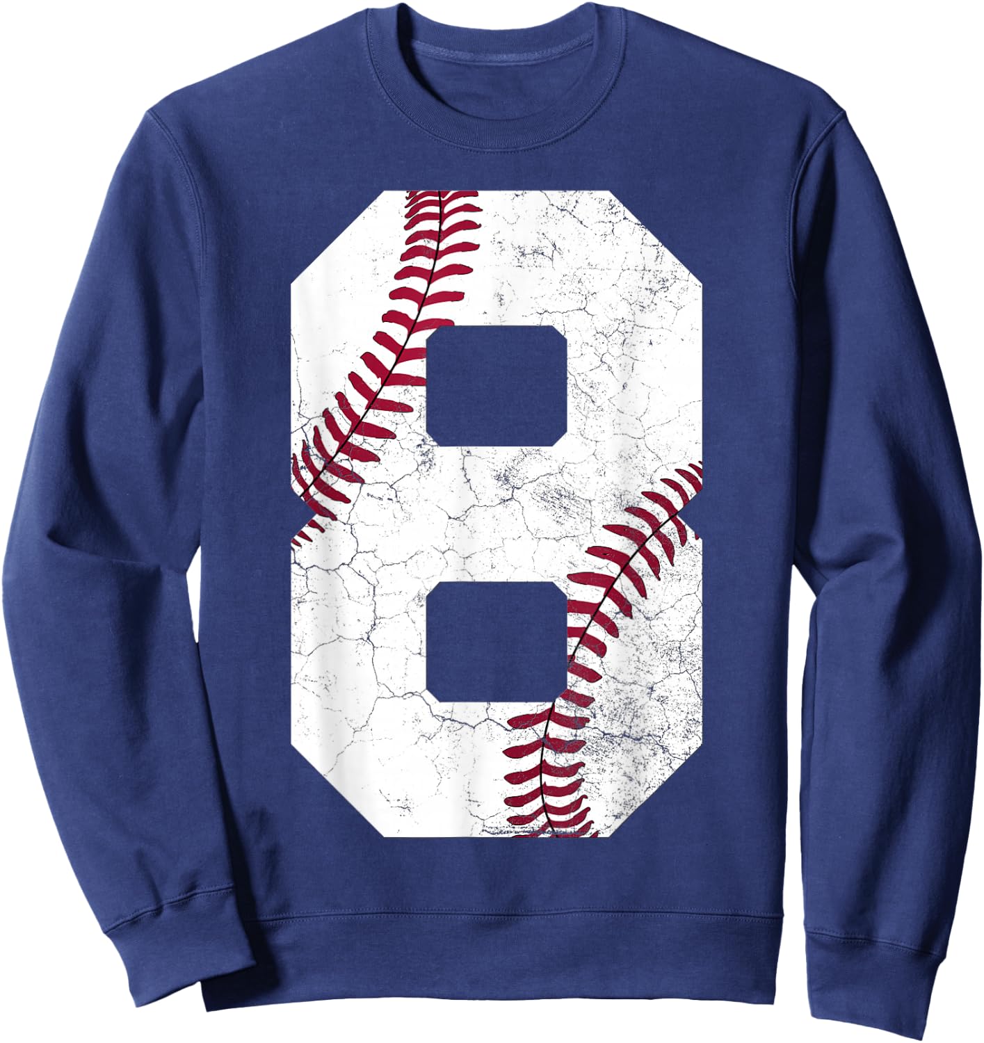 2018 8th Birthday Gift 8 Years Old Baseball Eighth Boys Kids Sweatshirt - Sweatshirt | Navy