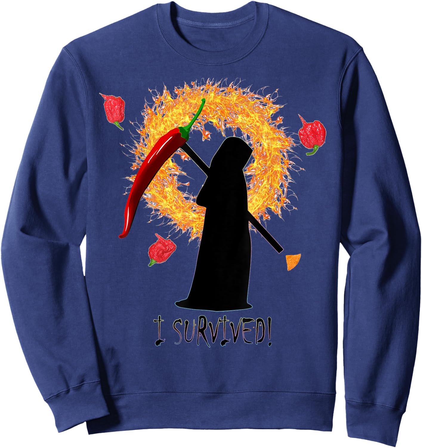 Reaper Paqui Challenge I Survived Sweatshirt - Sweatshirt | Navy