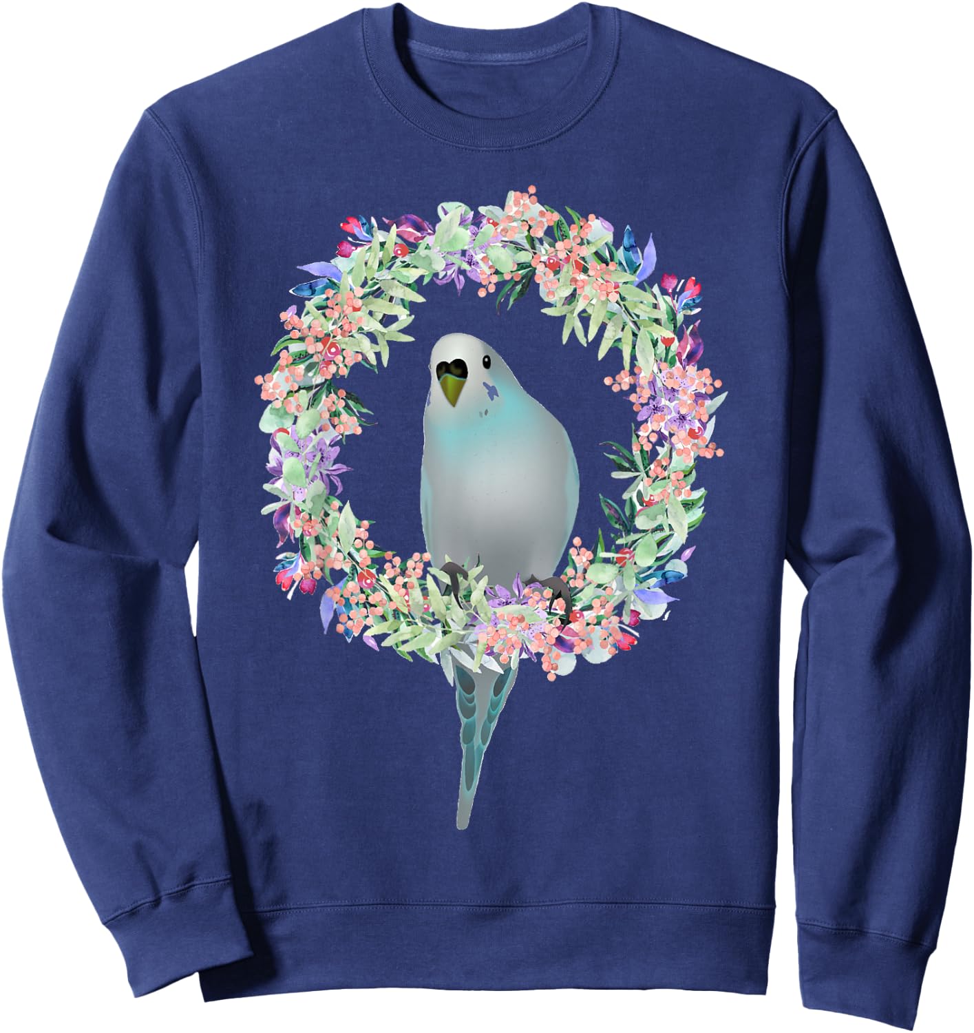 Cute budgies parakeet parrot and children Sweatshirt - Sweatshirt | Navy