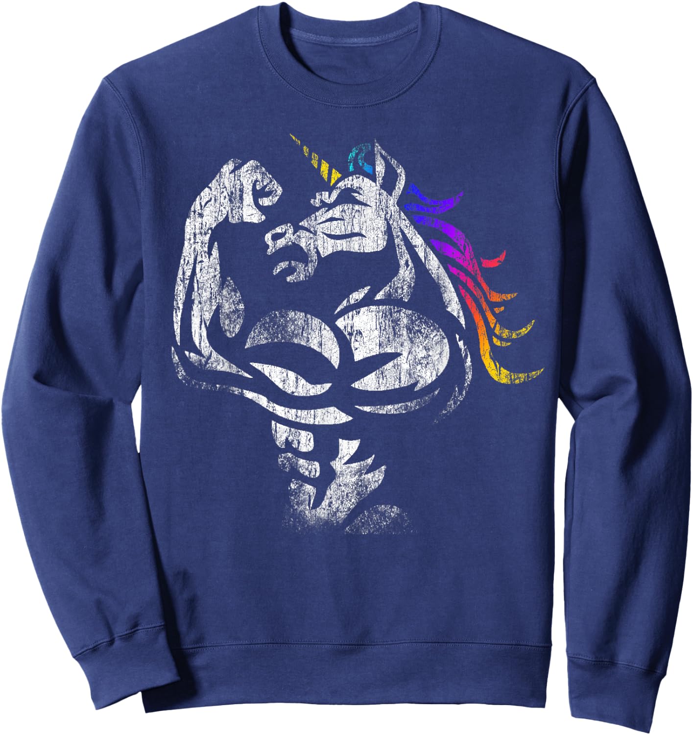Unicorn Muscle Shirt Birthday Father's Day Gym Sweatshirt - Sweatshirt | Navy