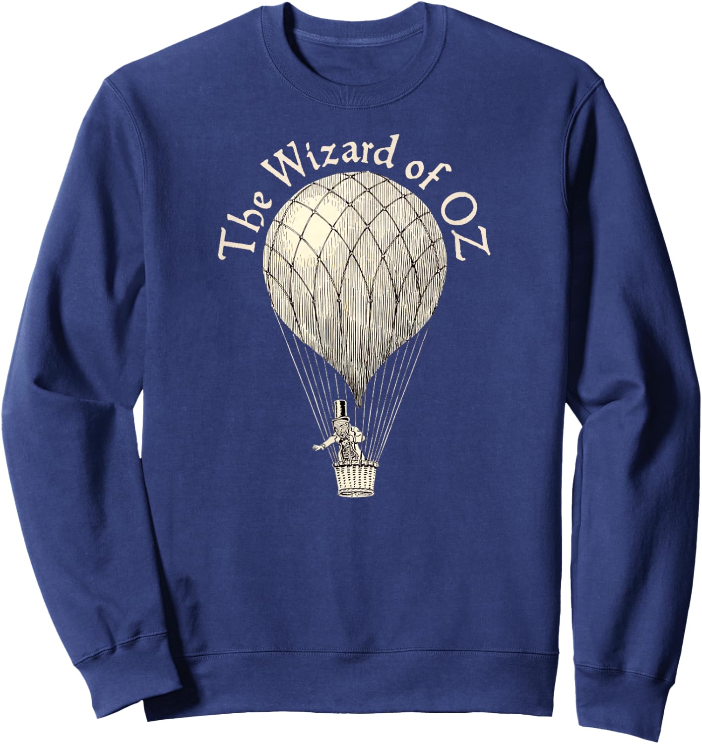 Vintage Wizard of OZ Wizard Art Retro Hot Air Balloon Sweatshirt - Sweatshirt | Navy
