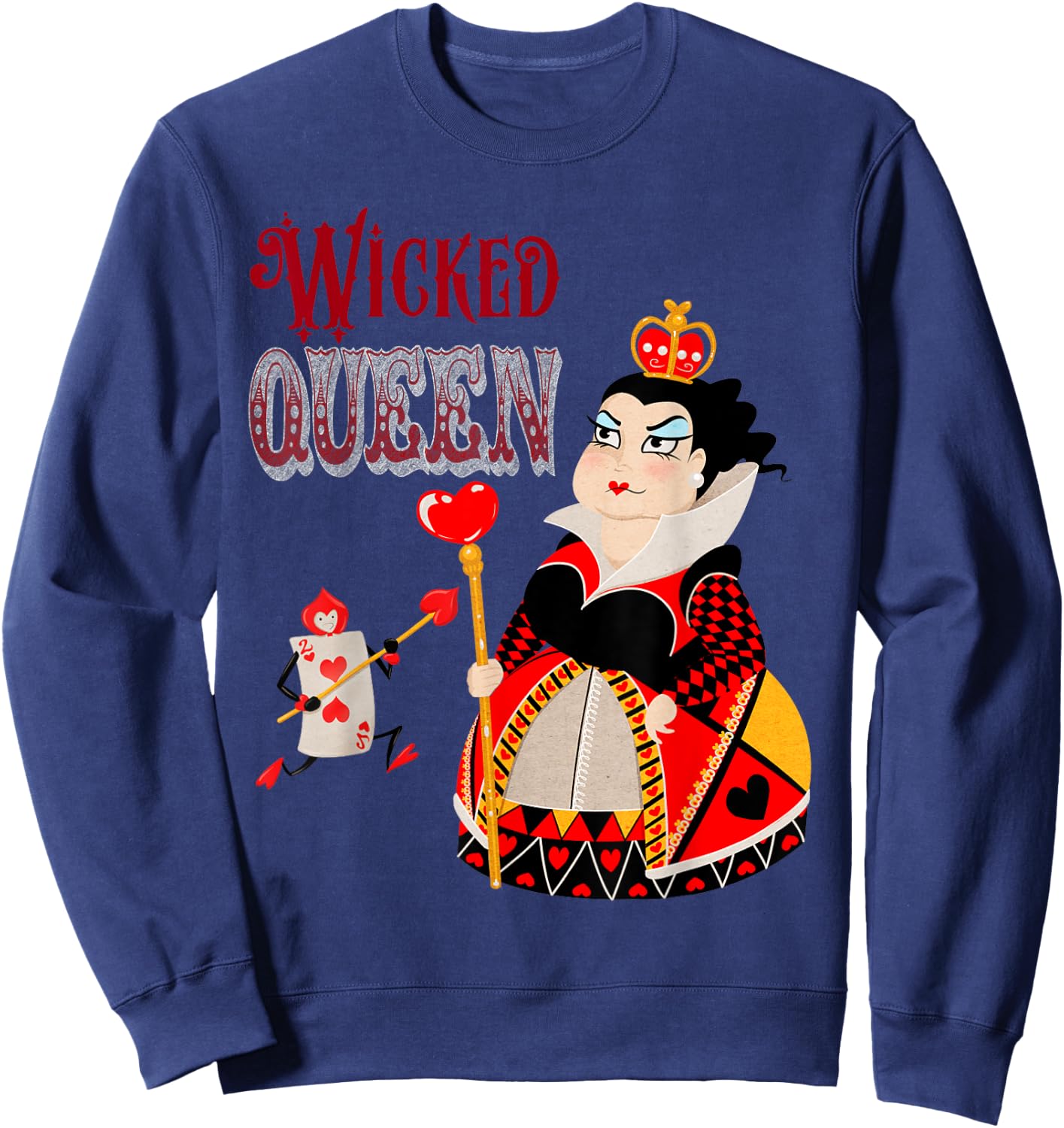 Alice in Wonderland Wicked Queen of Hearts Sweatshirt - Sweatshirt | Navy