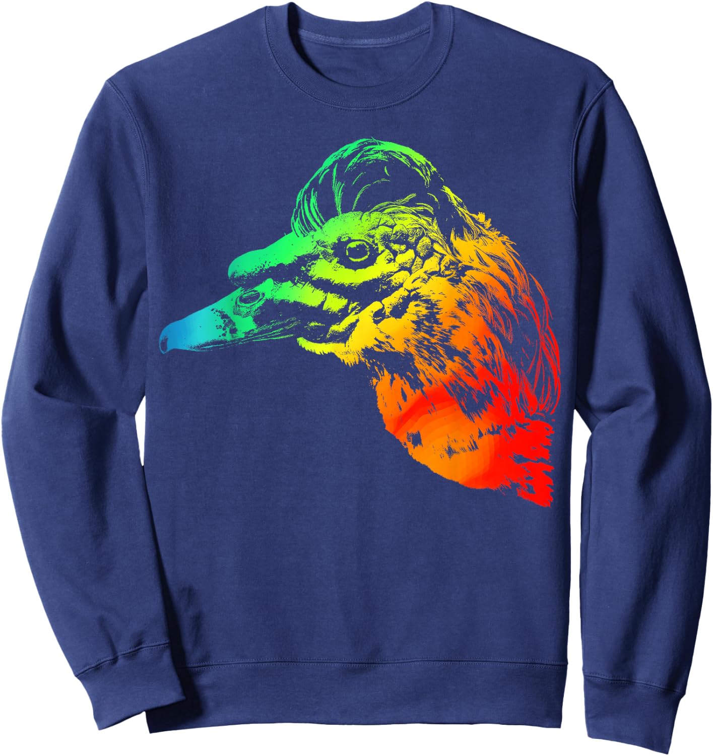 MUSCOVY DUCK Colorful Rainbow Retro Sweatshirt - Sweatshirt | Navy