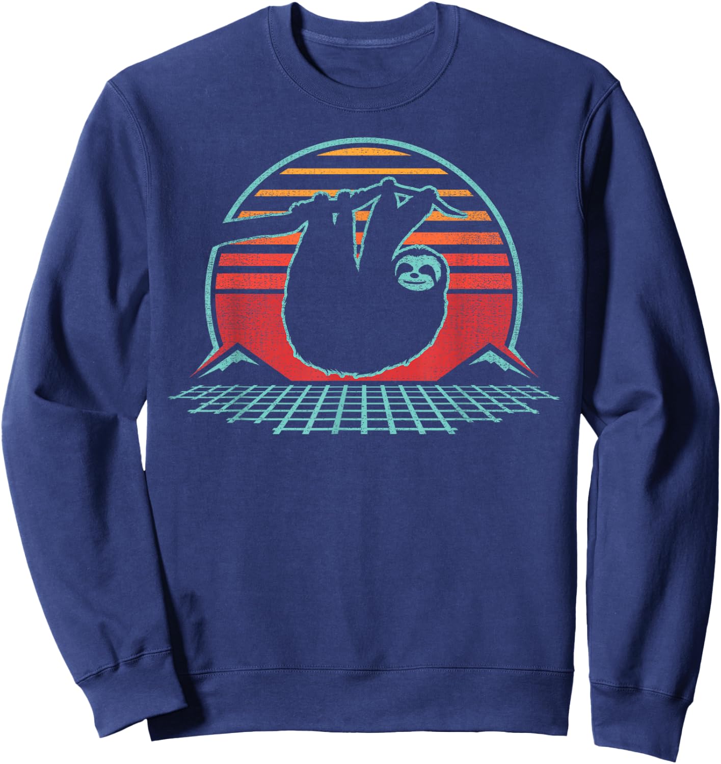 Sloth Lover Animal Retro Vintage 80s Style Sweatshirt - Sweatshirt | Navy