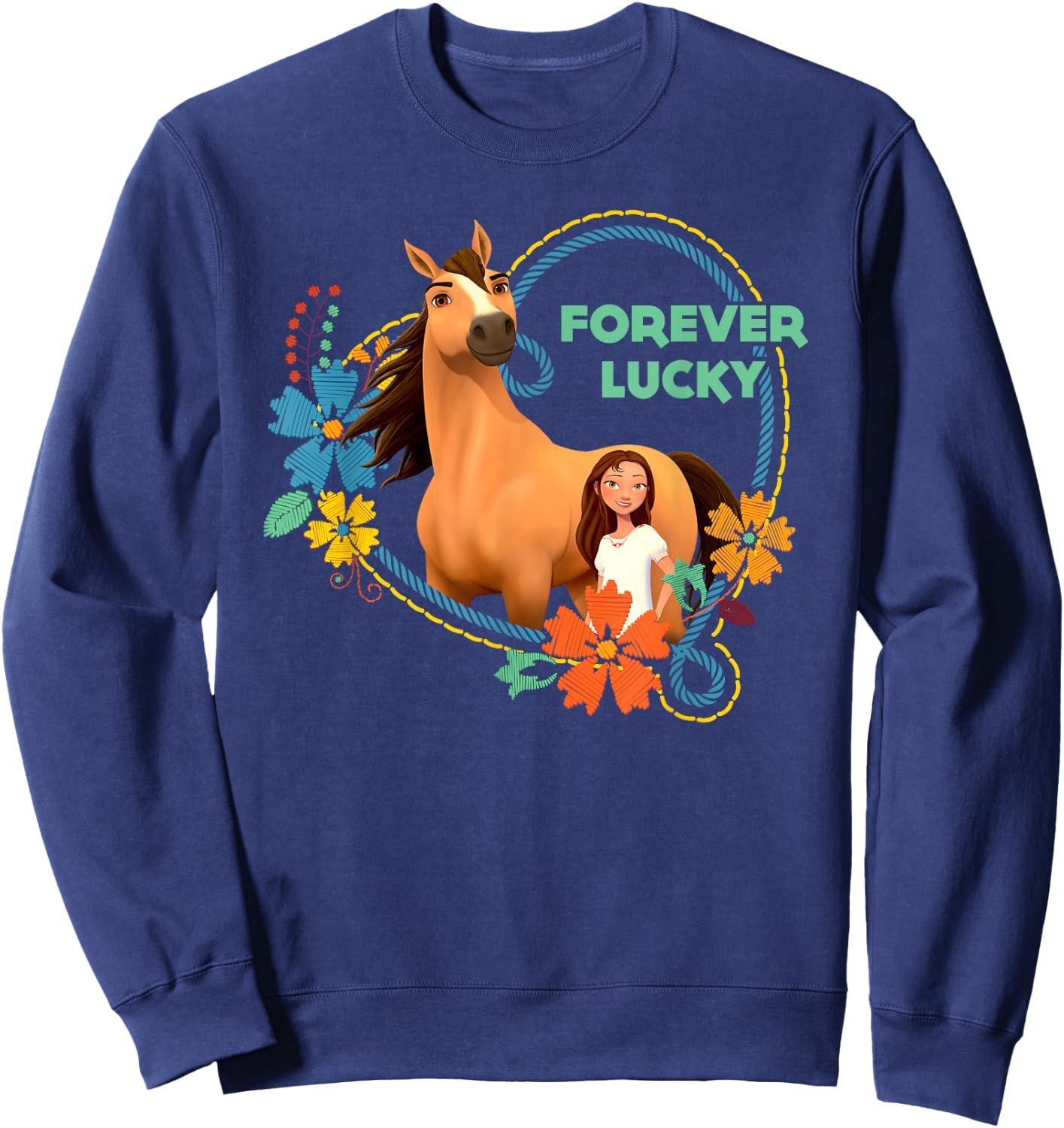 Spirit Riding Free Forever Happy Sweatshirt - Sweatshirt | Navy