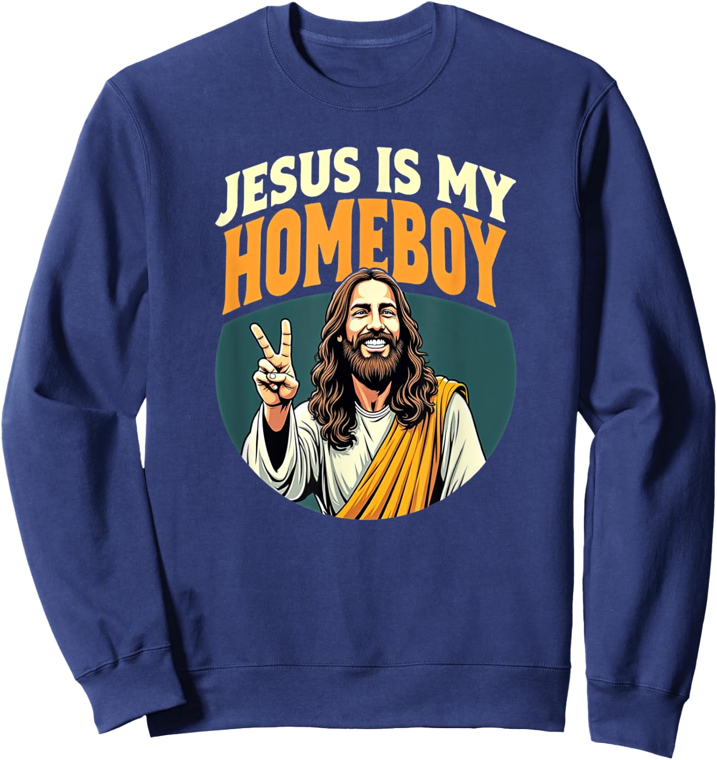 Tennessee Merchant Adults Jesus Is My Homeboy , Black, Small, Short Sleeve Sweatshirt - Sweatshirt | Navy