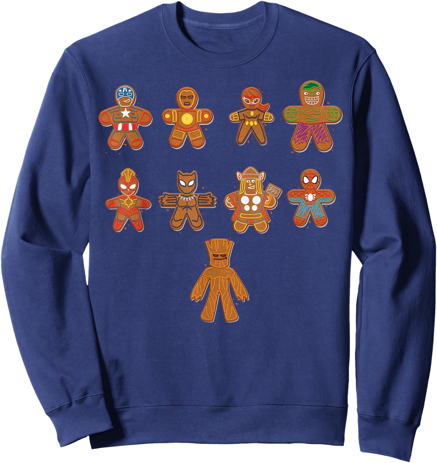 Marvel Avengers Gingerbread Cookie Line Up Sweatshirt - Sweatshirt | Navy